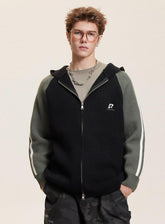 Striped Sleeves Colorblock Hoodie Sweater - COPPING THREADS - CATTEE